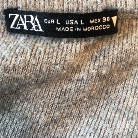 Zara Grey Ribbed Crop Top - Picture 6 of 6